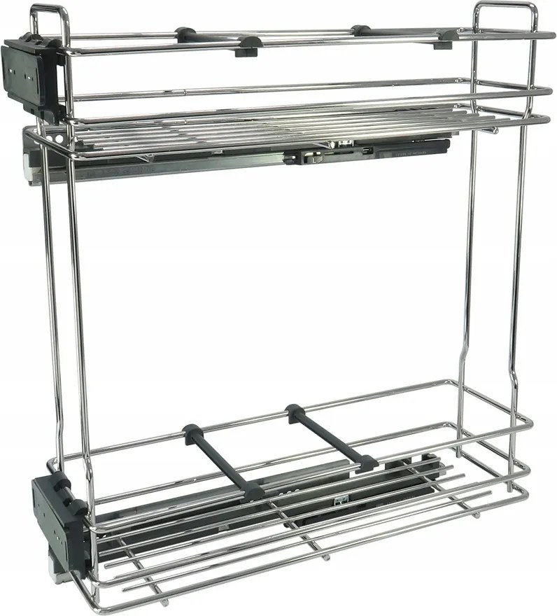 Kihúzható Cargo Kosár Szekrényhez 20 Króm 2 Polc Bal Oldali Rekeszek
