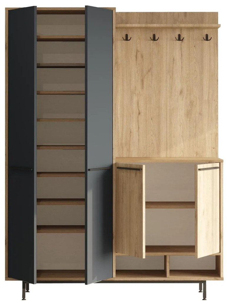 Előszoba fal Opuntia 1 (tölgy + antracit) . Akció -25%. 1102434