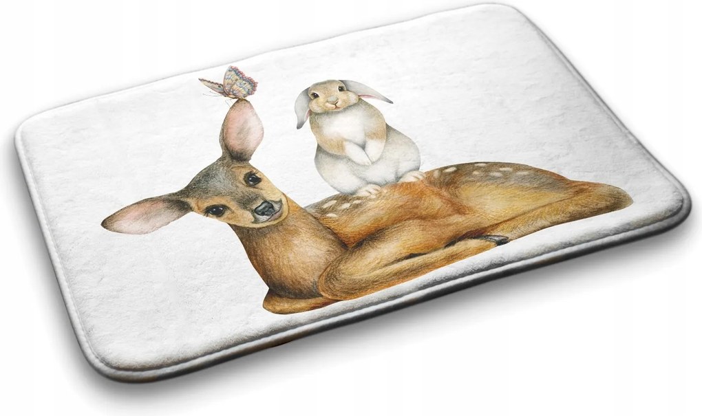 Fürdőszobaszőnyeg puha Erdei állatok 75x45 cm