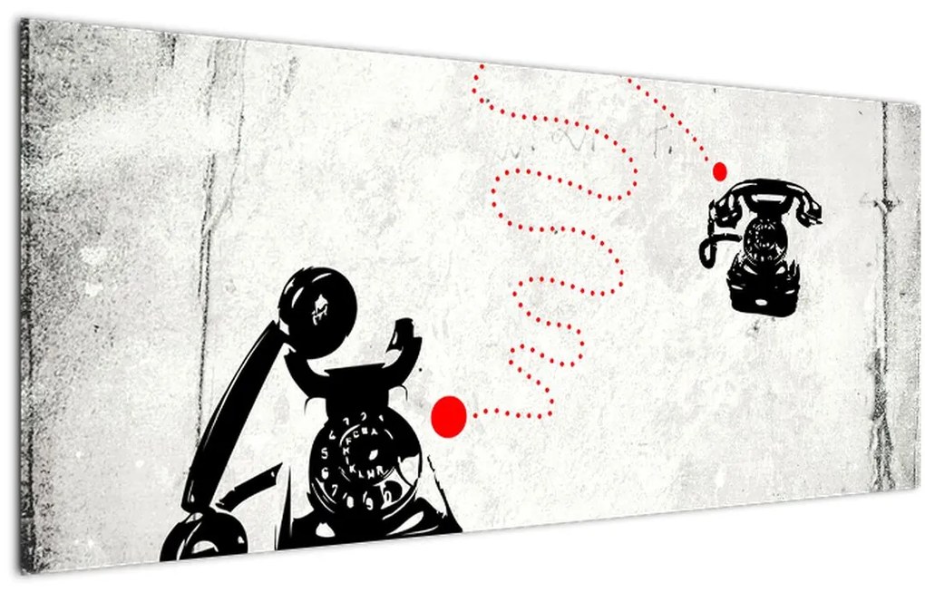 Kép - Telefon rajza Banksy stílusában (120x50 cm)