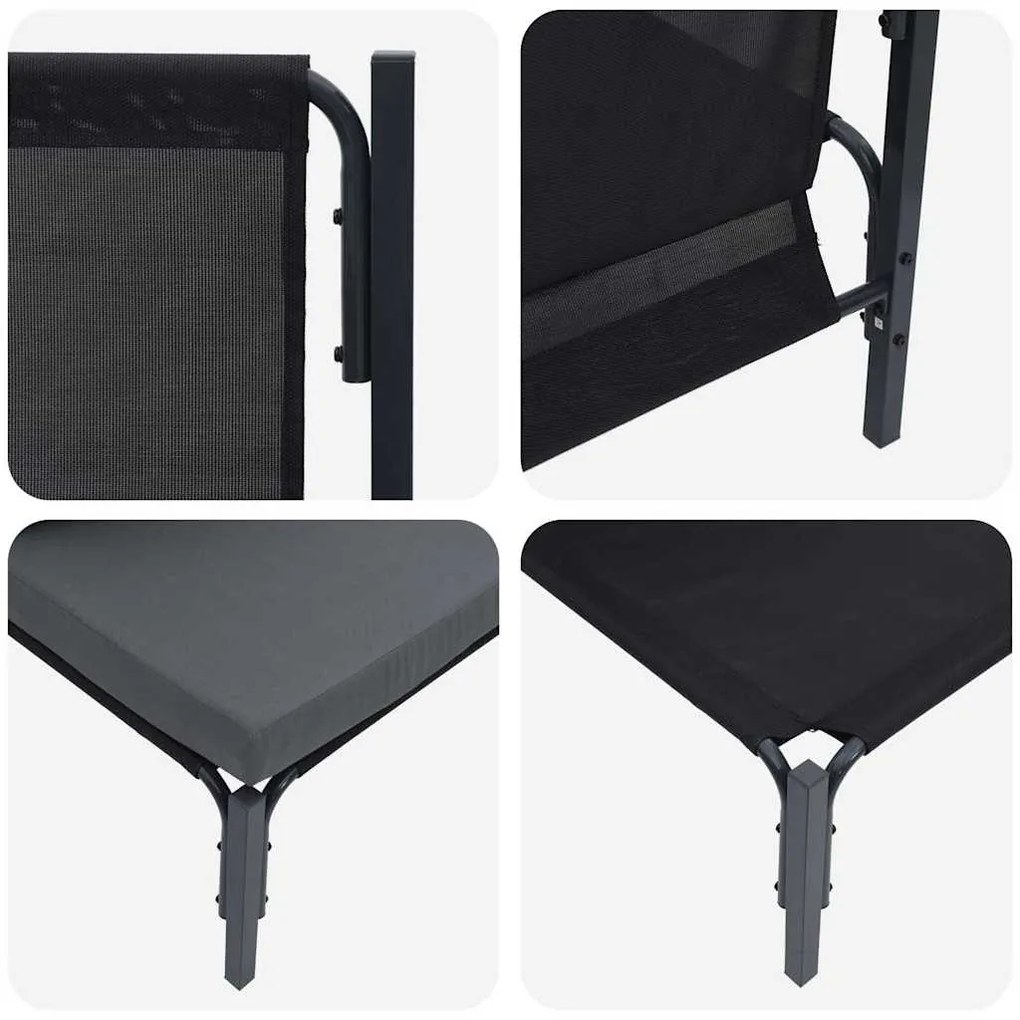 Kültéri Bútor párnával párnával 3 pcs Antracit Acél
