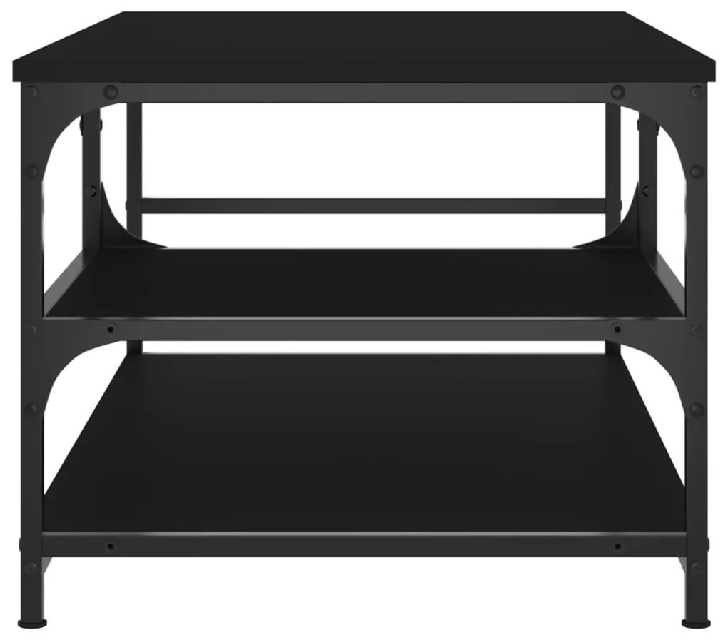 Fekete szerelt fa dohányzóasztal 90 x 49 x 40 cm