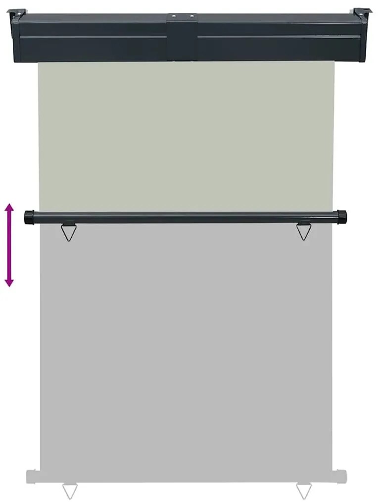 szürke oldalsó terasznapellenző 125 x 250 cm