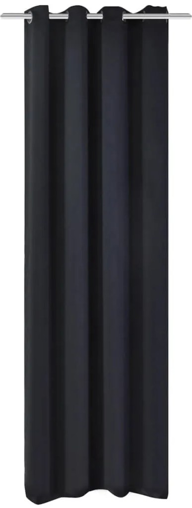 fekete sötétítőfüggöny fém fűzőlyukakkal 270 x 245 cm