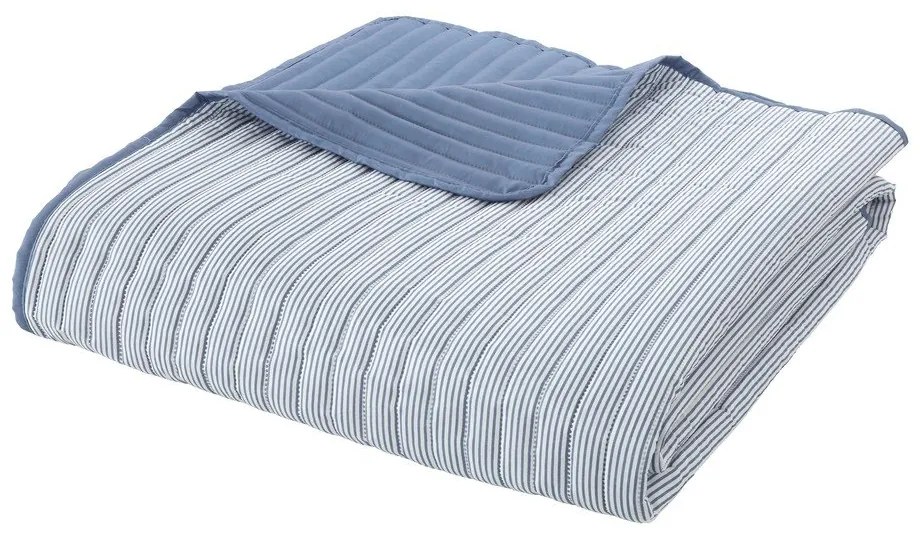 Kék steppelt ágytakaró 220x230 cm Stripe – Catherine Lansfield