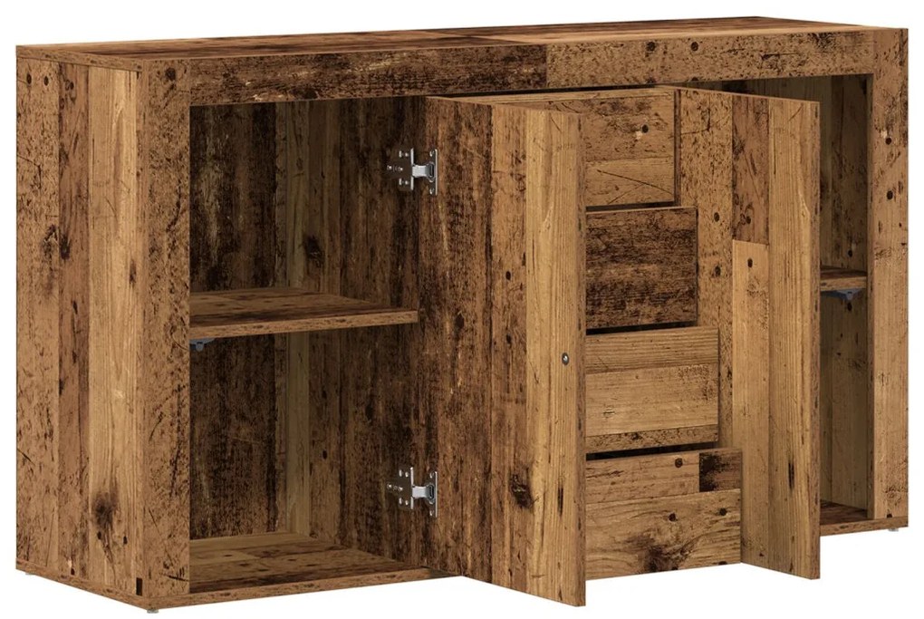 Oldalszekrény Régi fa Tömör újrahasznosított fa 120 x 36 x 69 cm