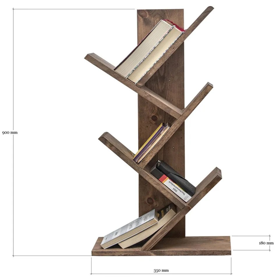 Cemo Wooden Walnut könyvespolc