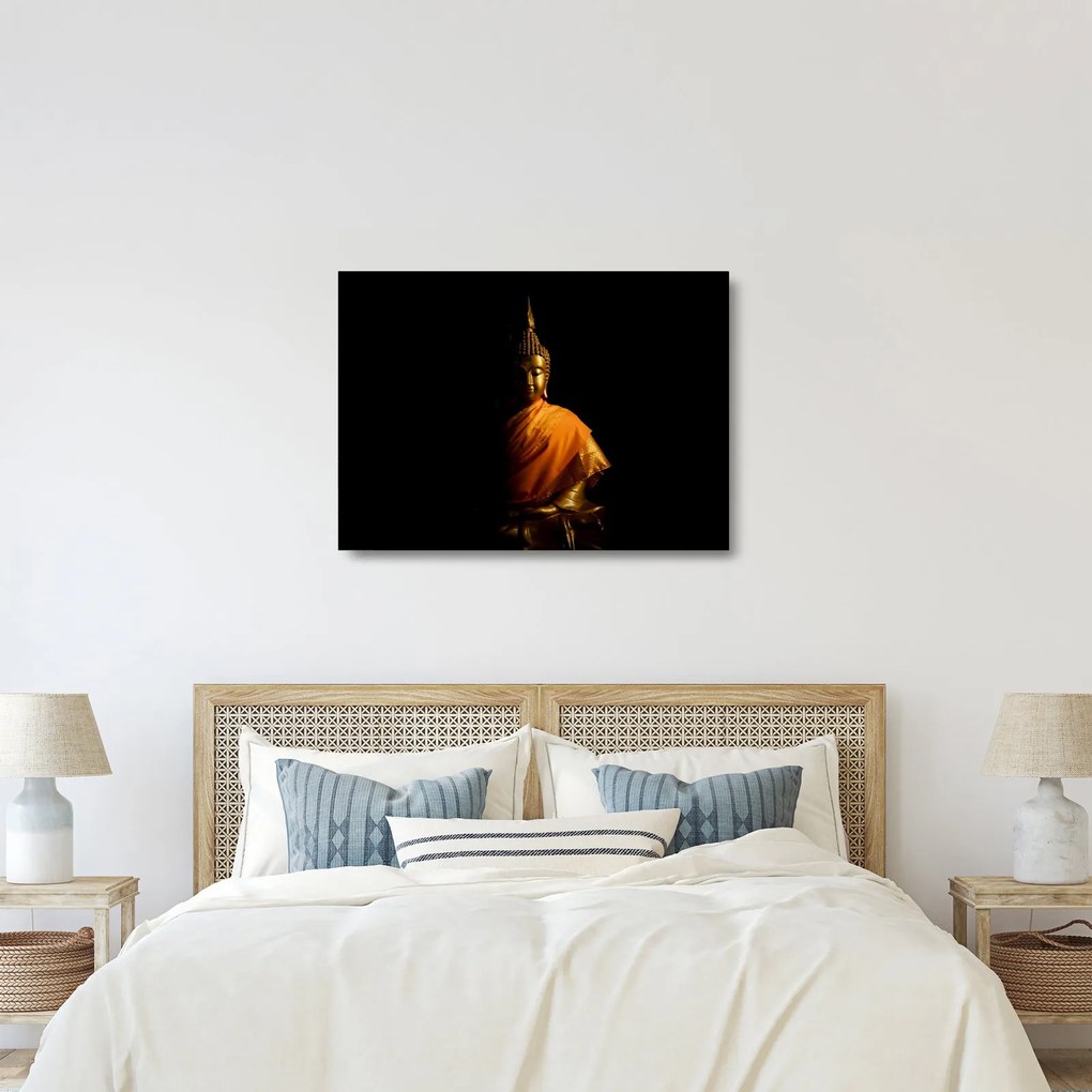 Üveg kép - Arany Buddha szobor (70x50 cm)