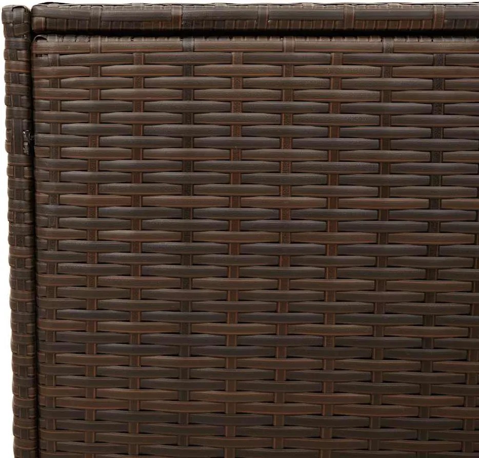 vidaXL barna polyrattan kerti tárolóláda kerekekkel 283 L