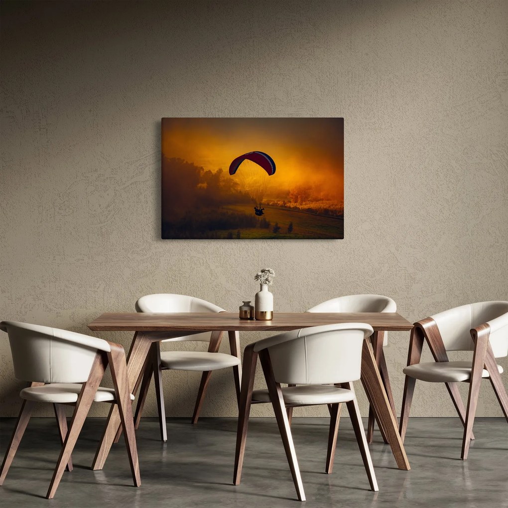 Ejtőernyős a naplementében képe (90x60 cm)