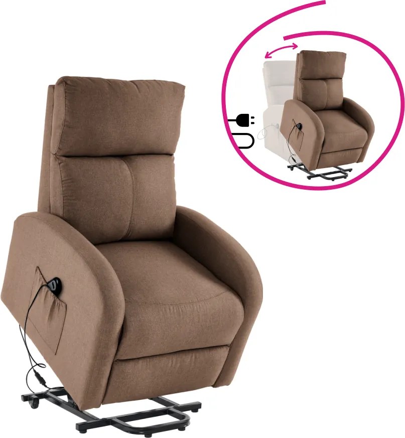 Állítható relaxációs fotel, világosbarna, NERIS