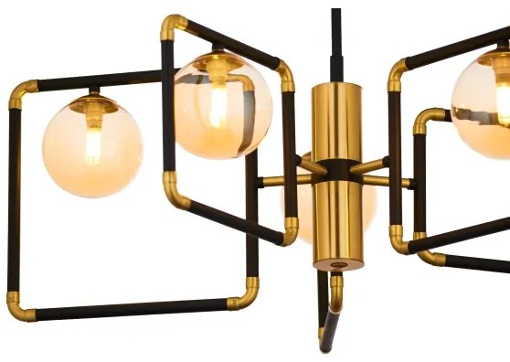 Jupiter 1984 - Csillár rúdon IBRA 5xG9/10W/230V fekete/arany/bézs