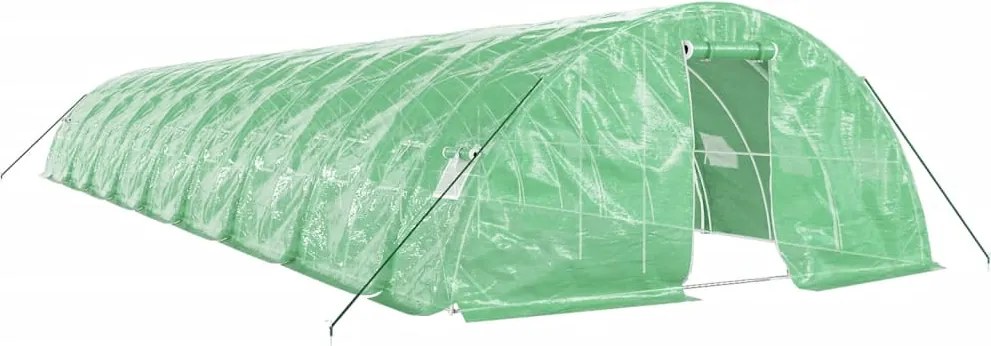 vidaXL zöld acélvázas melegház 90 m² 18 x 5 x 2,3 m