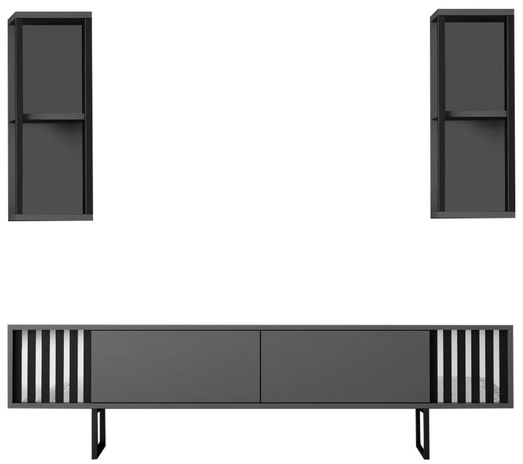 TV szekrény Chrome Line - Anthracite, Black