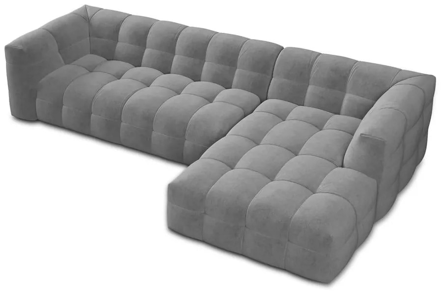 Vesta szürke bársony kanapé, jobb oldali - Windsor & Co Sofas