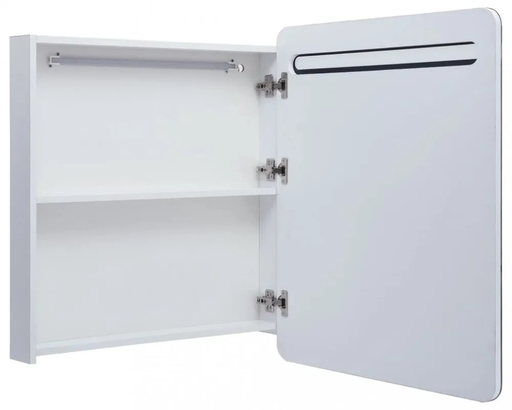 tükrös fürdőszobaszekrény LED világítással 68 x 9 x 80 cm