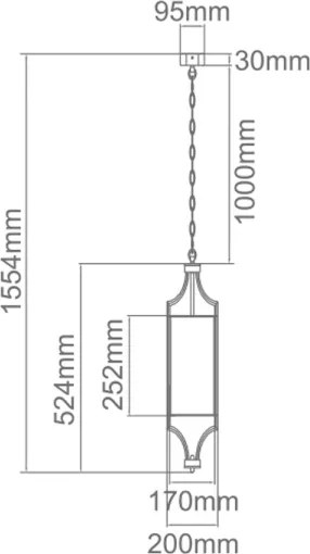 Open Design OR80568 - LUNGA láncos csillár 1xE27/15W/230V sárgaréz/fehér