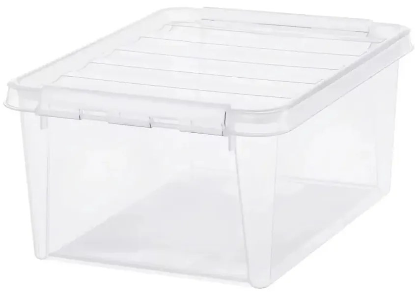 SmartStore Tárolódoboz fehér kapcsokkal Classic,14 l, 14 l