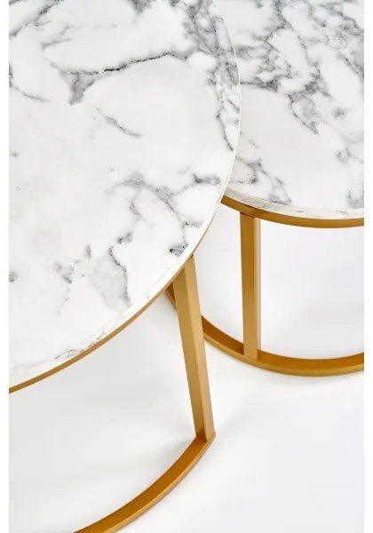 PACILA dohányzóasztal szett (2 db), márvány dekor/arany
