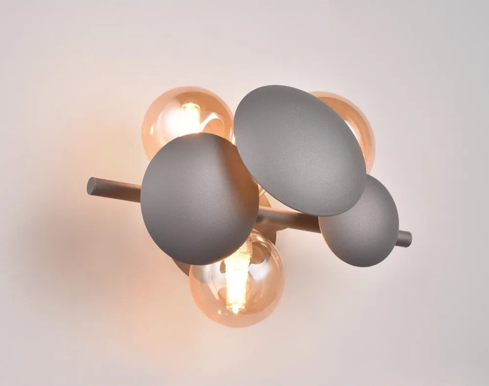 Szürke-aranyszínű fali lámpa Bubble – Trio Select