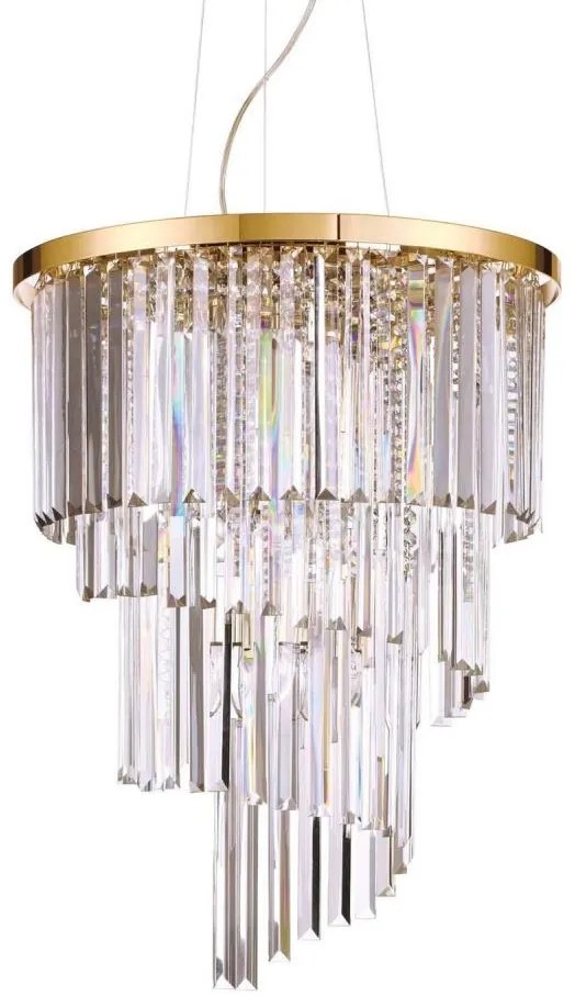 Ideal Lux - Kristály csillár zsinóron CARLTON 12xE14/40W/230V átm. 50 cm arany