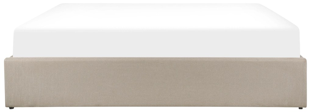 Fejtámla Nélküli Bézs Színű Minimalista Ágykeret 180 x 200 cm DINAN Beliani