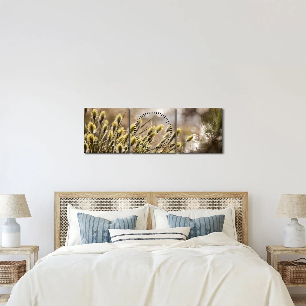 Kép - Zöld növényzet (órával) (90x30 cm)