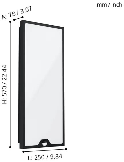 Eglo 99522 - LED Kültéri lámpa érzékelővel CASAZZA LED/18,5W/230V IP44