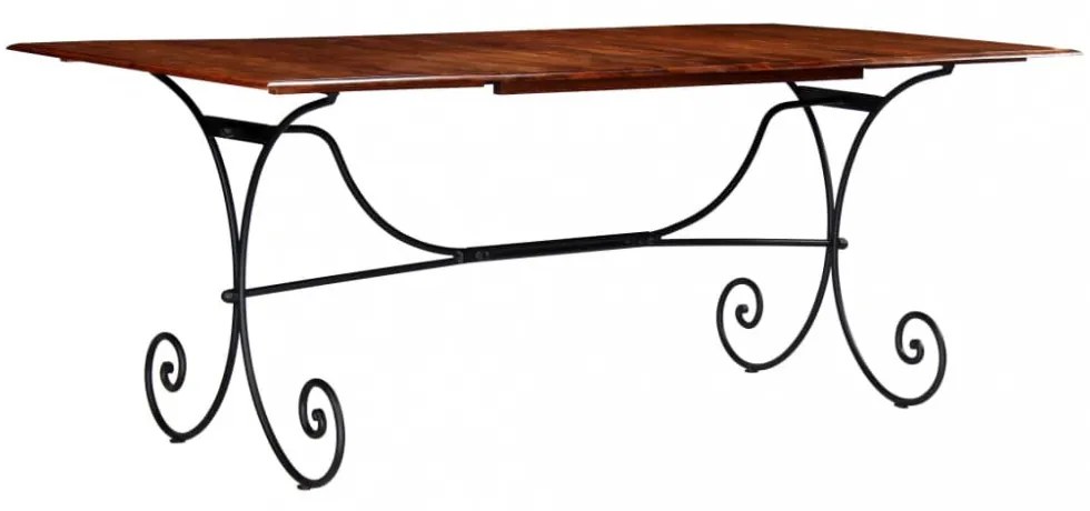 tömör fa étkezőasztal mézszínű felülettel 200 x 100 x 76 cm