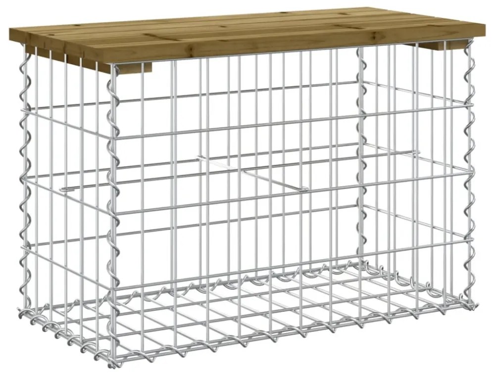tömör impergnált fenyőfa gabion kerti pad 63 x 31,5 x 42 cm
