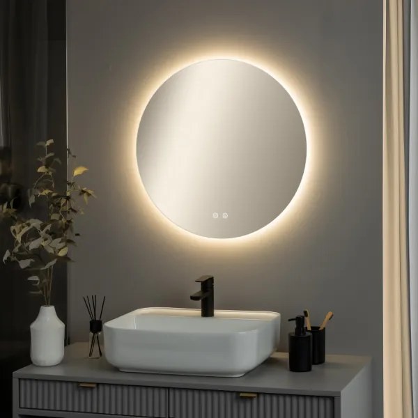 Brilagi - LED-dimmelhető, fűthető tükör beépített LED háttérvilágítással DEMI PRO LED/20W/230V átm. 60 cm IP44