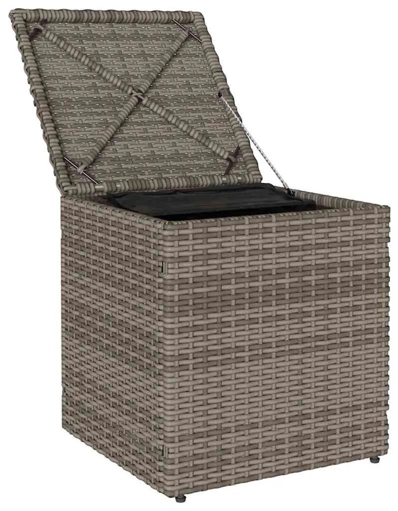 kerti székek párnákkal 2 db szürke 40x40x43 cm polirattan