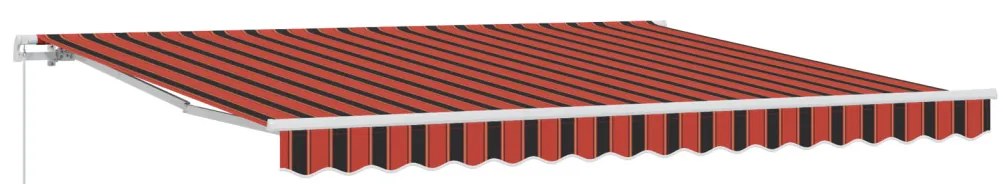 Manuális Behúzható Napellenző Piros és Barna 400x350 cm