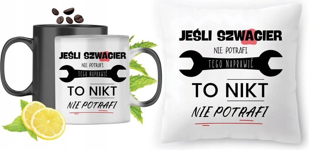 Sógornak Varázsbögre Nyomott mintás párna szett