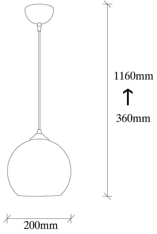 Okkersárga-fekete függőlámpa üveg búrával ø 20 cm Camini – Opviq lights