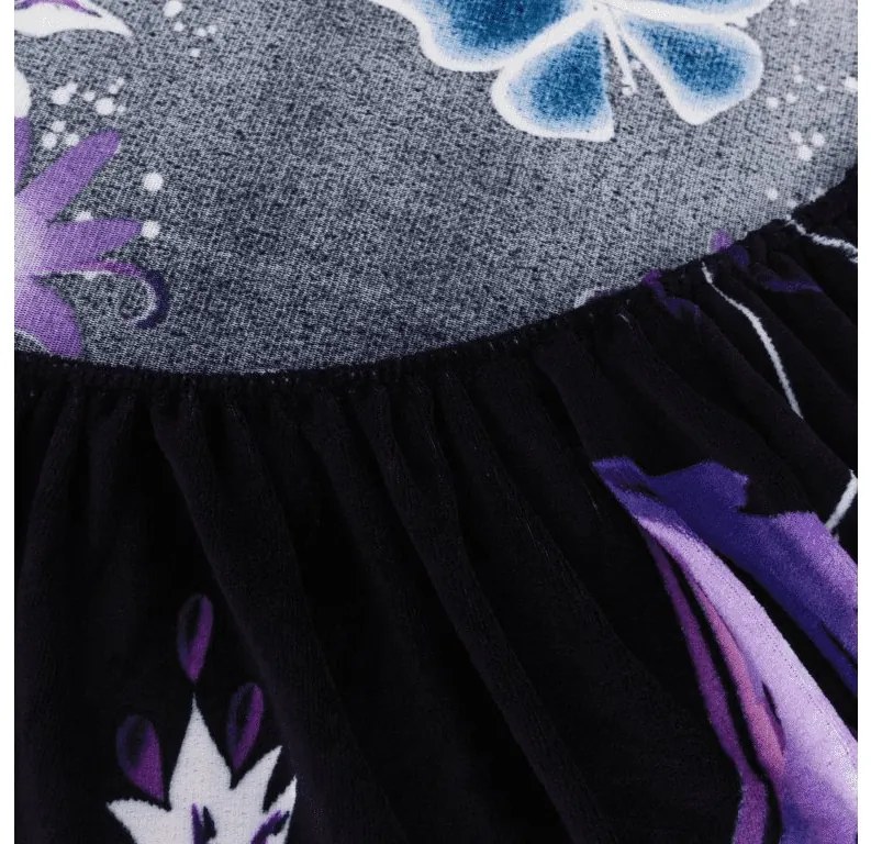 Mikroplüss lepedő VIOLET BUTTERFLY 200x200 cm sötétkék