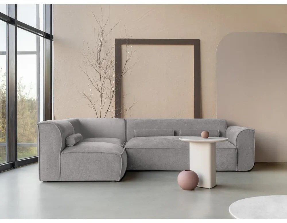 Világosszürke sarokkanapé (bal oldali) Flex Felix – Miuform