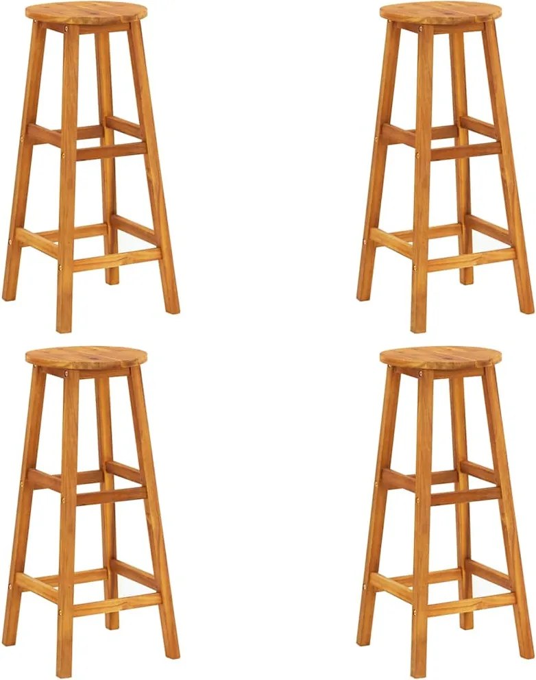 vidaXL 4 db tömör akácfa bárszék