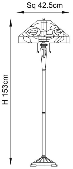 Endon 64383 - Tiffany WILLIOW állólámpa 2xE27/60W/230V, átm. 42,5 cm