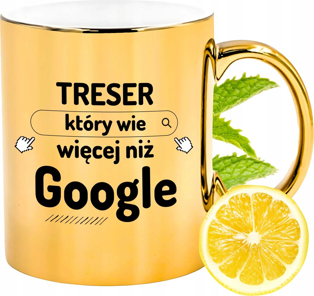 Prémium Arany Csillogó Bögre Treser Ajándék Nyomtatott Fotóval