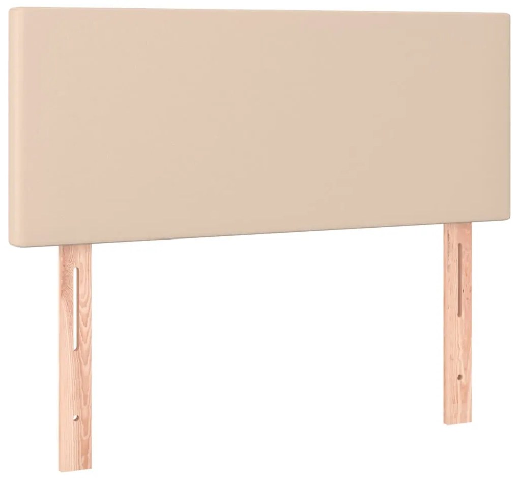 cappuccino színű műbőr rugós ágy matraccal 100 x 200 cm