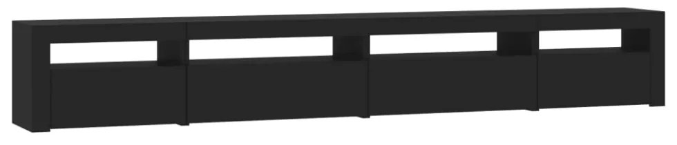 fekete TV-szekrény LED-világítással 270x35x40 cm