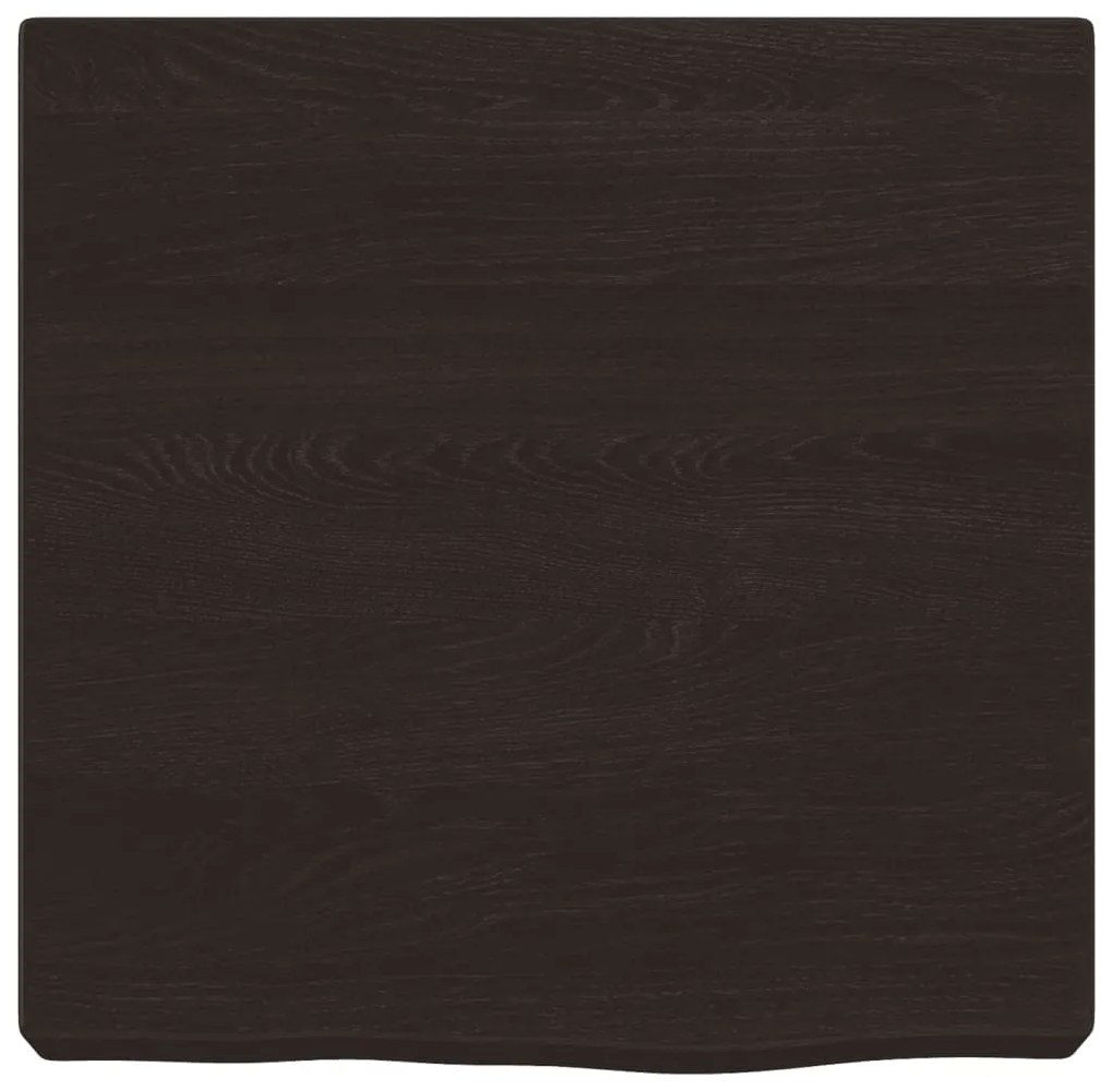 sötétbarna kezelt tömör tölgyfa fali polc 40x40x(2-6) cm