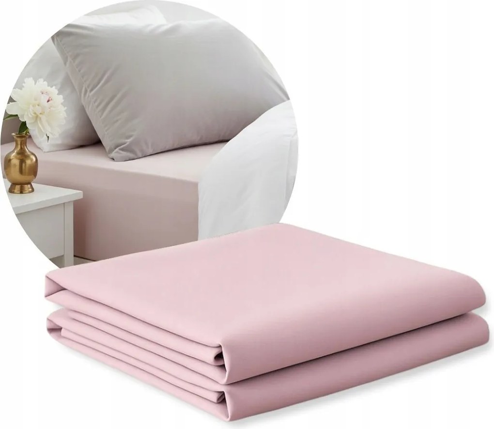 Ágyneműhuzat 90x200 Rózsaszín gumis Jersey Pamut Matrac Lengyel Termék