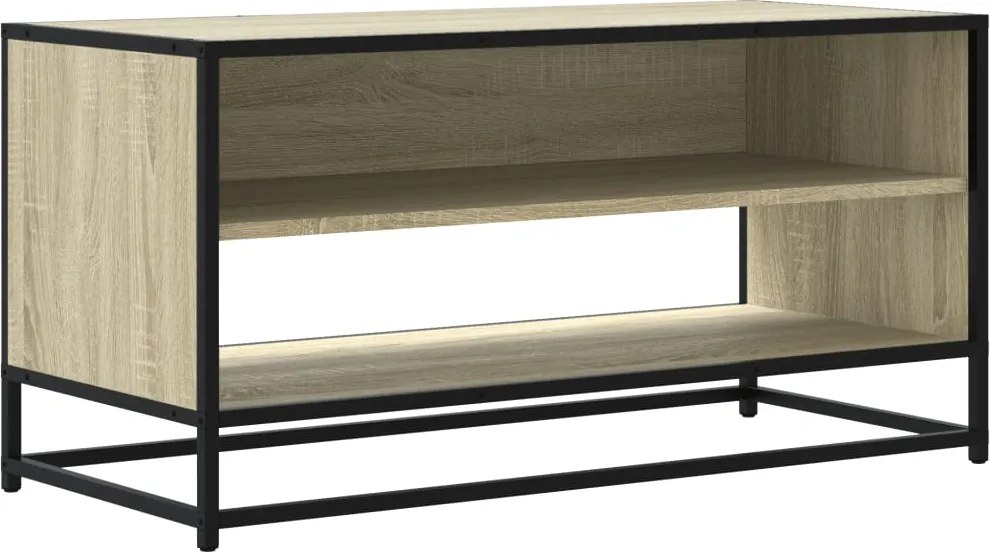 vidaXL sonoma tölgy színű szerelt fa és fém TV-szekrény 91x40x46 cm