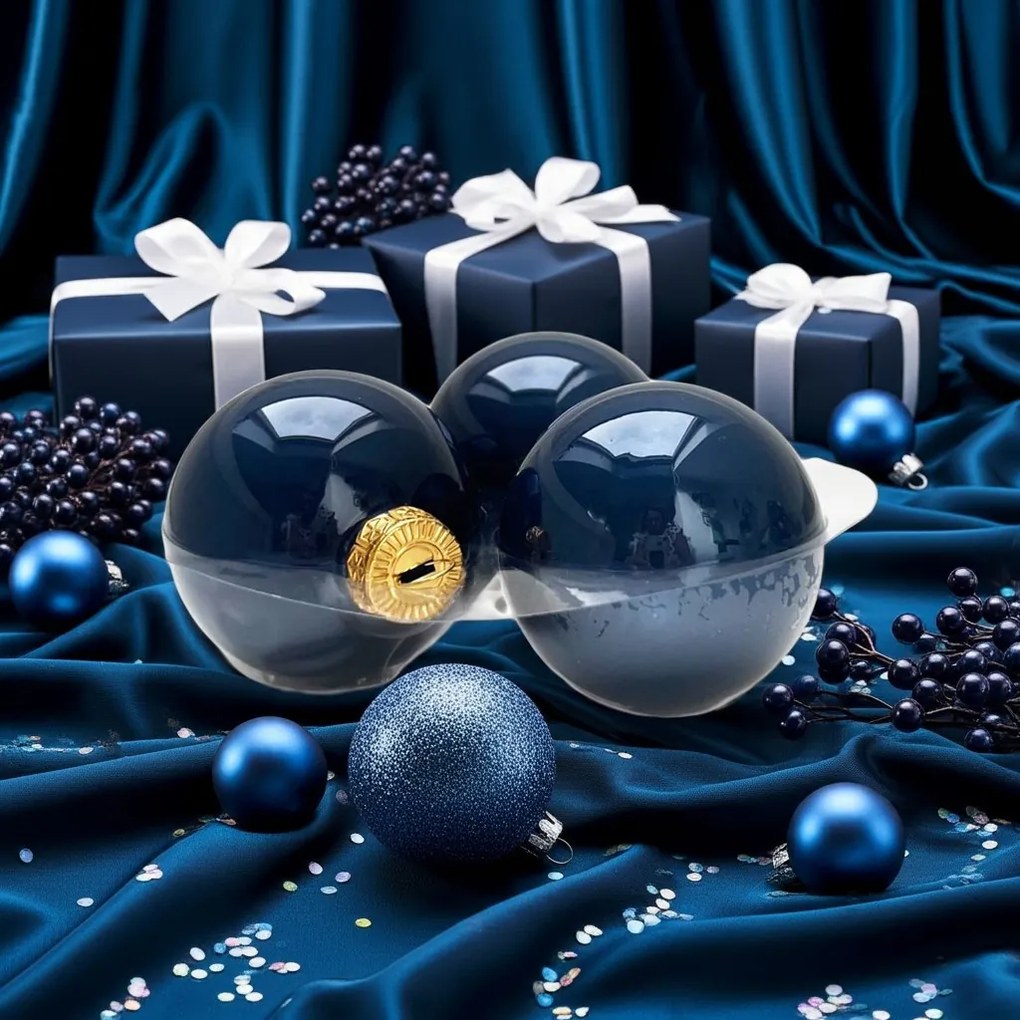 Midnight Blue kék üveg karácsonyi gömb szett 12*6cm