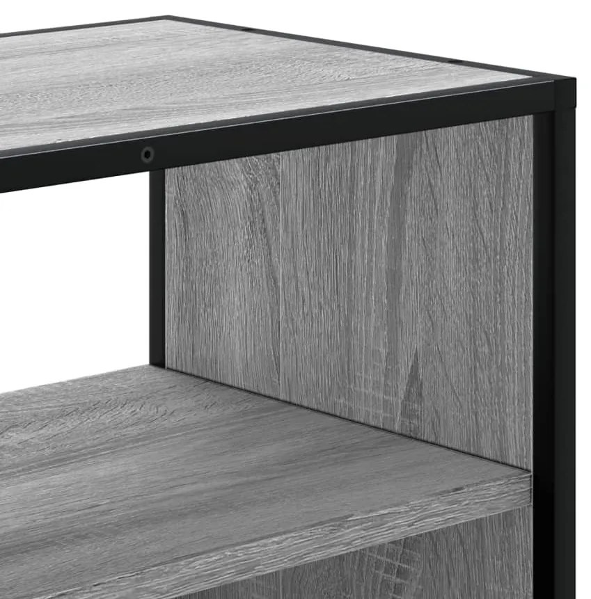 szürke sonoma színű szerelt fa és fém TV-szekrény 100x31x39,5cm