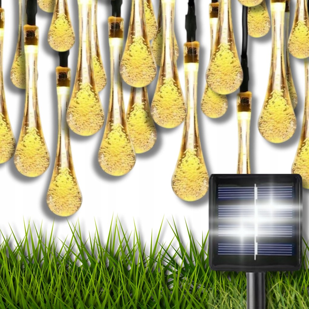 Napelemes Füzér Lámpa 40 Led Lánc Jégcsap Dekoráció Erkély Zsinór 6m