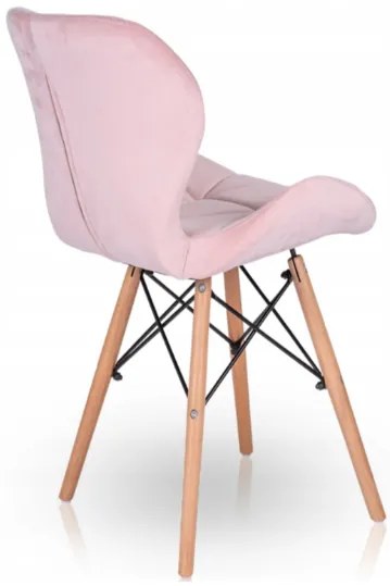 Bársony étkezőszékek 4db rózsaszín PINK CRYSTAL