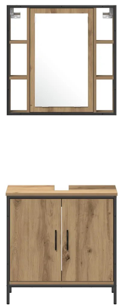 fürdőszoba szekrény Mesteri tölgy 33x33x185.5 cm Mérnöki fa
